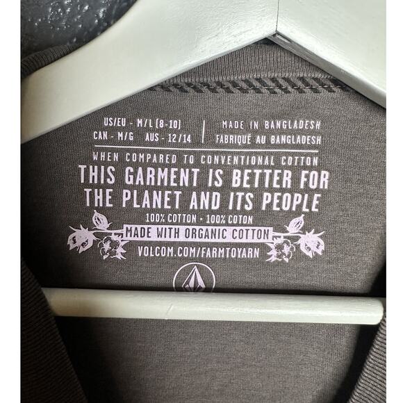 Volcom Stones Throw Short Sleeve Tee T-Shirt, Slate Grey Women's Size M/L - Picture 6 of 9